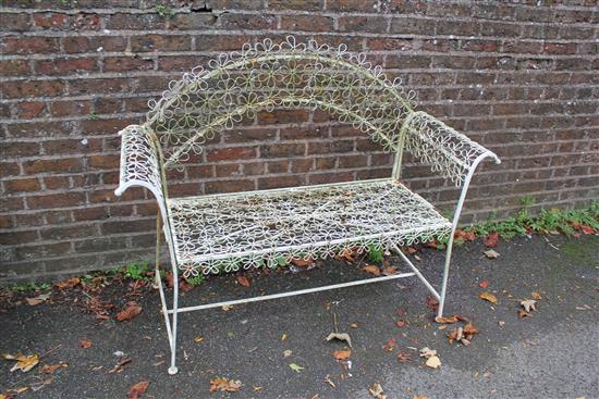 Floral pattern metal garden bench